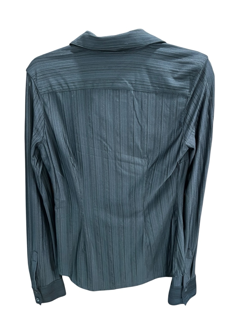 Express Women's Black Striped Button-Up Shirt size large - Picture 2 of 8